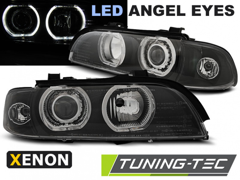 Xenon LED Angel Eyes Scheinwerfer für BMW 5er E39 Facelift 00-03 schwarz